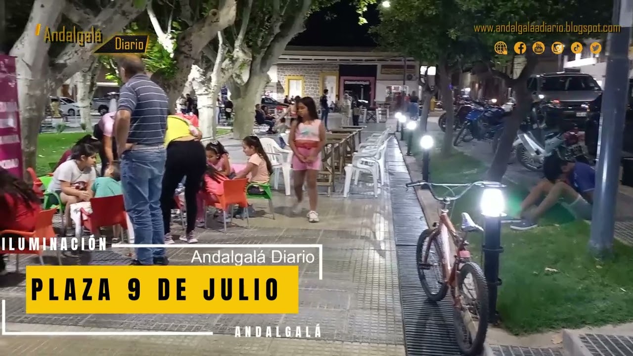 Nueva iluminaci&oacute;n en la Plaza 9 de Julio, Andalgal&aacute;-Catamarca