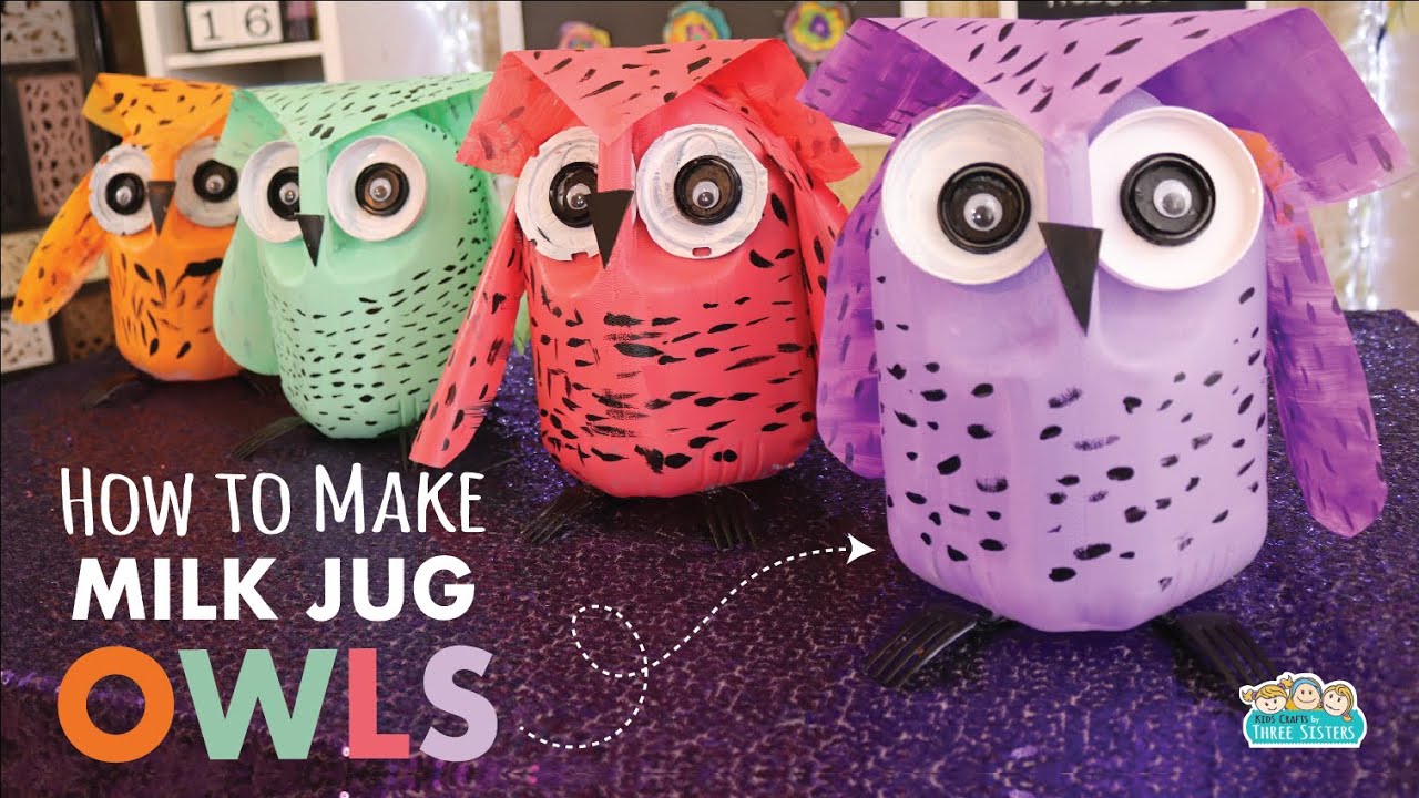 Milk Jug Owl Craft | Earth Day Kids Crafts | Recycle Craft