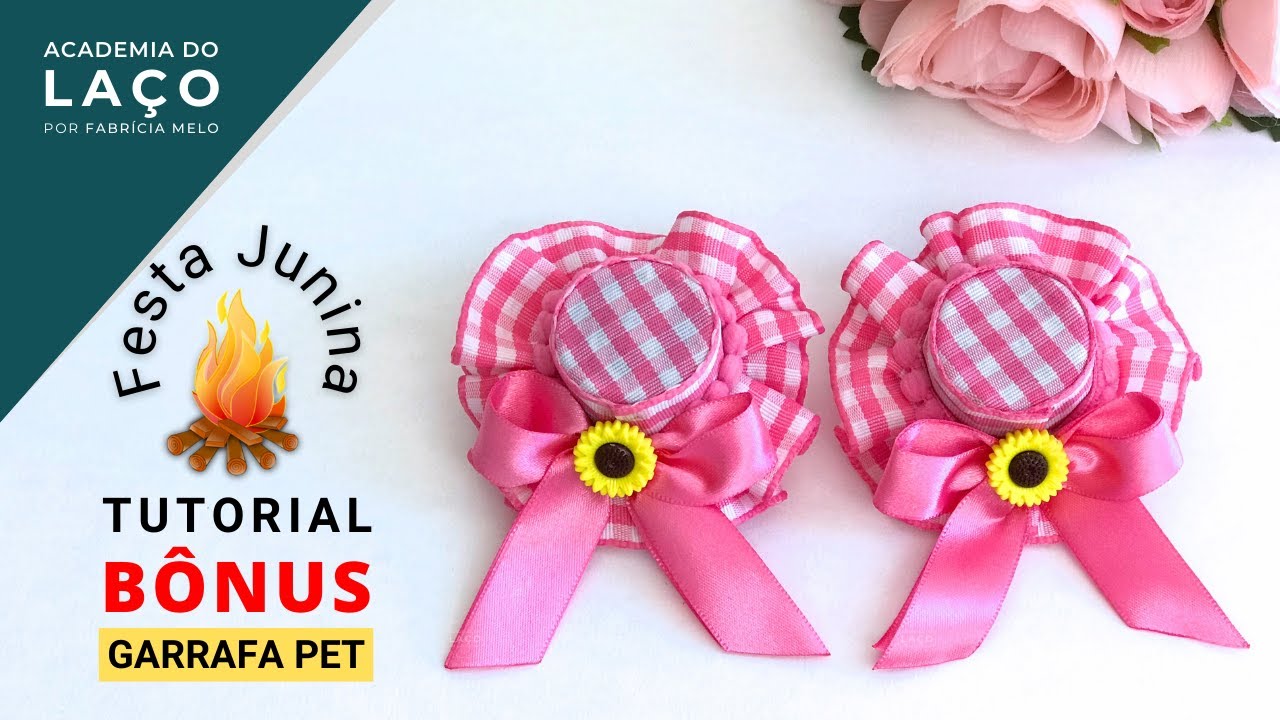 Chapeuzinho Junino de tampa de garrafa PET / São João / #papdelaços