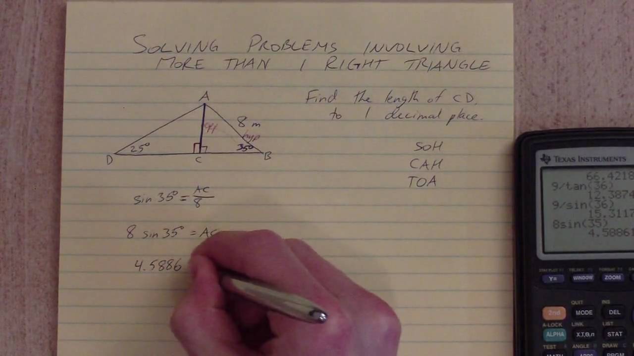 Solving Problems Involving More than One Right Triangle