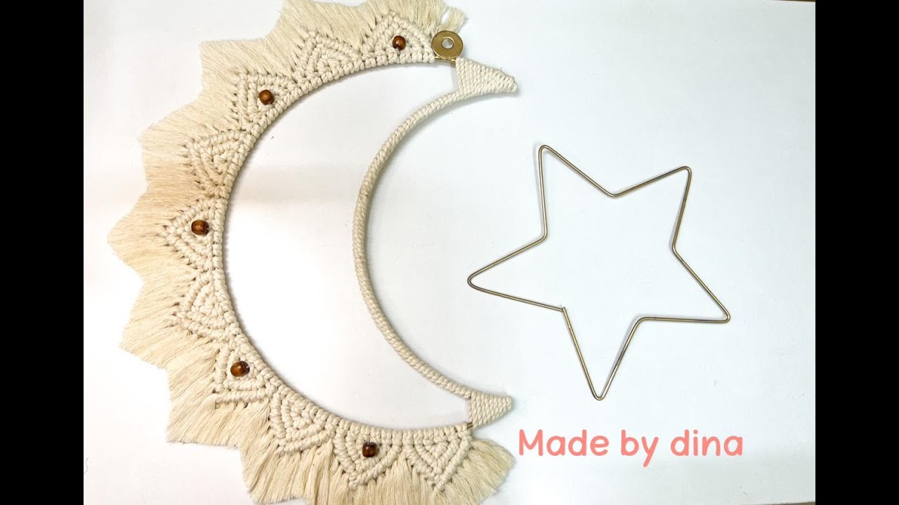 macrame moon wall decor ramadan easy&fast هلال مكرمية سهل وبسيط