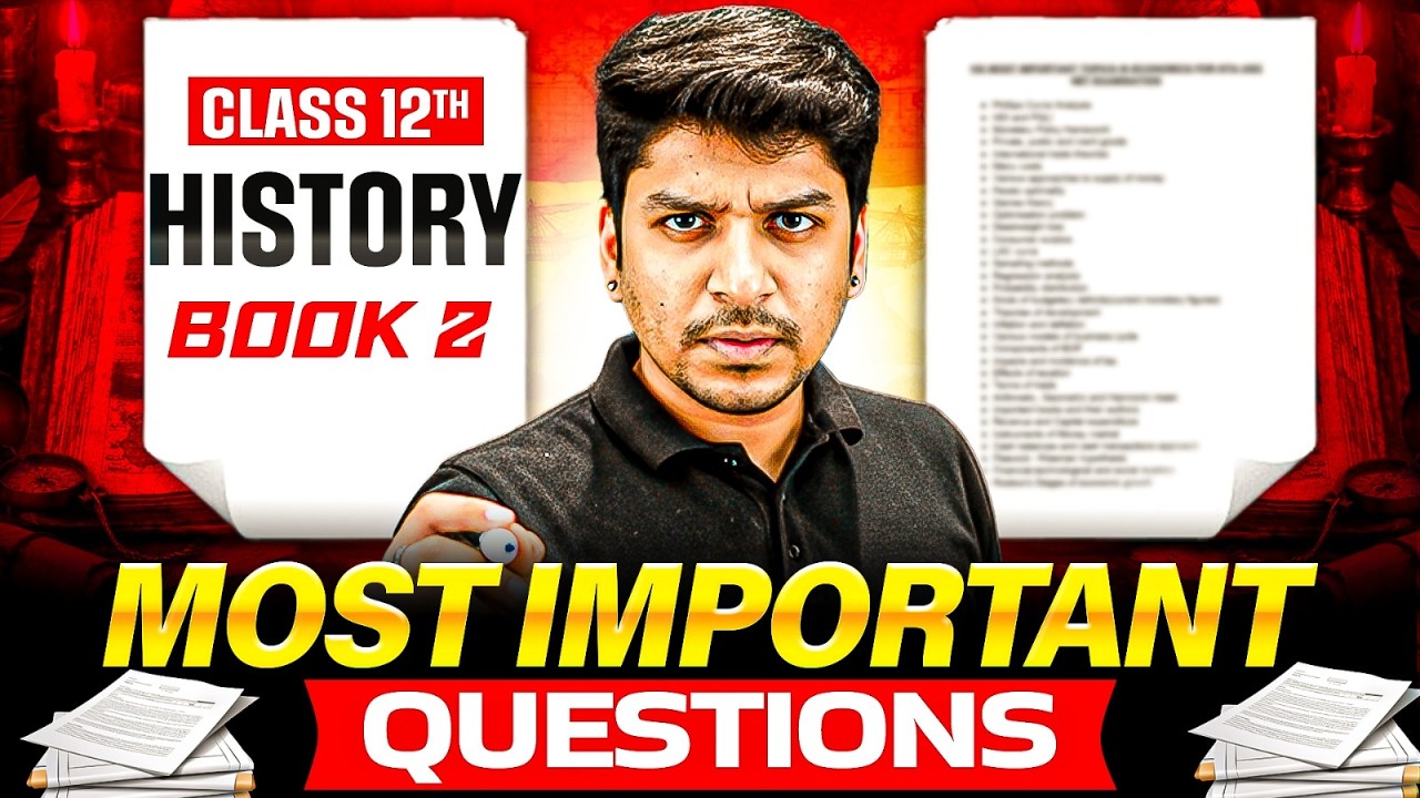 Class 12 History Important Questions 2026 | Class 12 History Most Important Questions (Book 2)