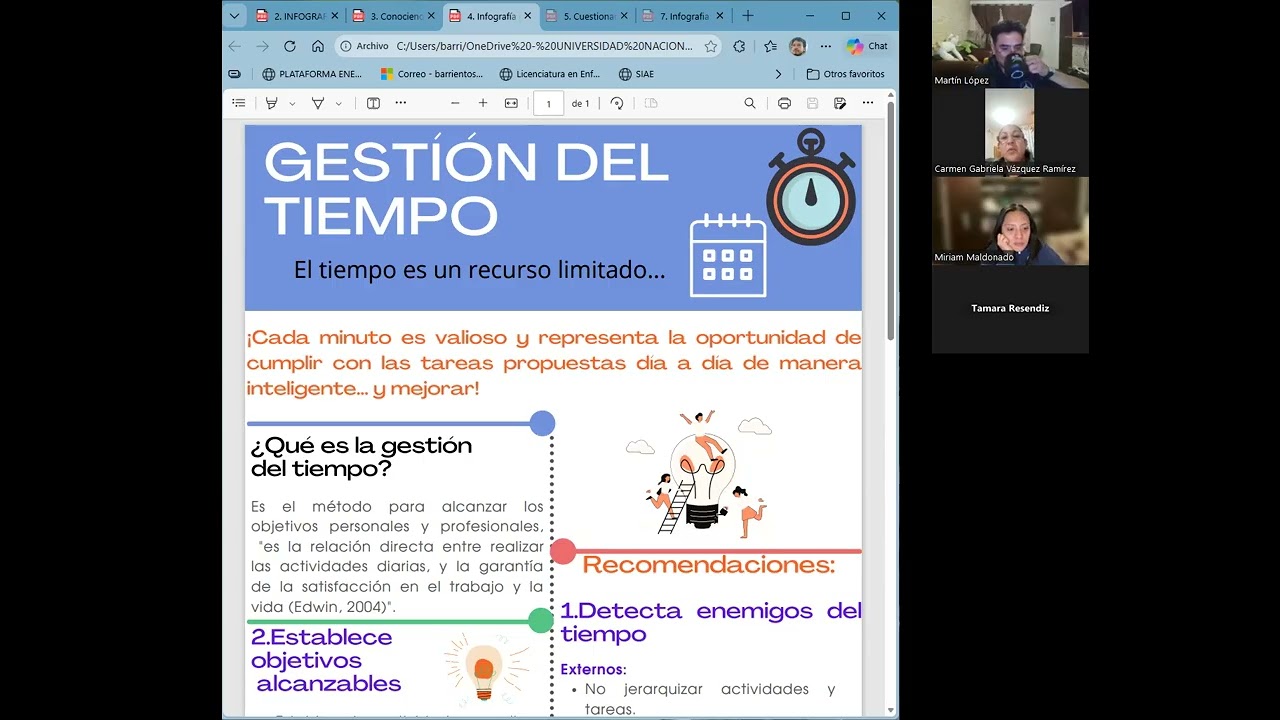 Grabación de la primera sesión sincrónica de tutoría.