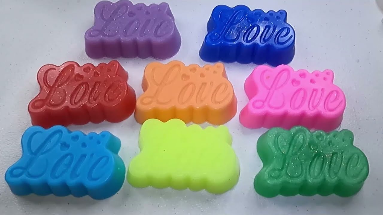 Cutting Colorful Glycerin Soap ASMR ( No Talking )
