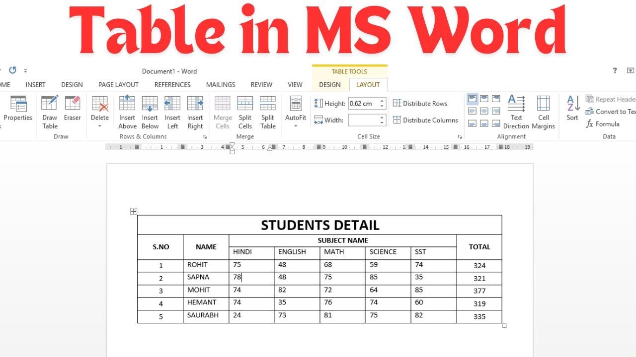 MS Word me Table kaise banaye in Hindi | How to make Table in MS Word in Hindi