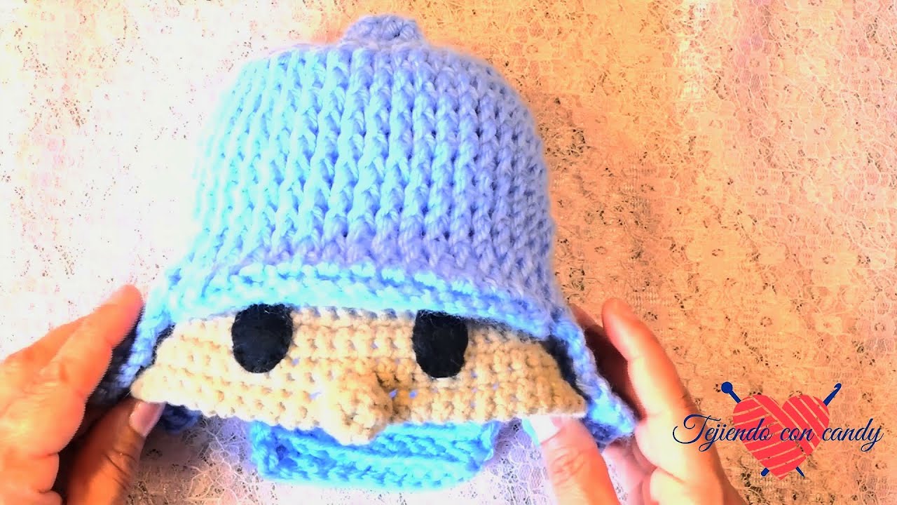 Gorrito pocoyo  con tabla de medidas (con la diestra)