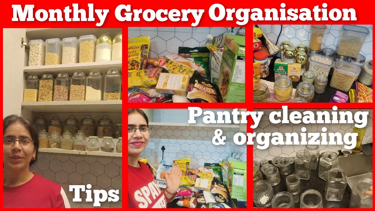 Monthly Grocery Organization||How i clean and organize my Pantry|| transformation before and after||