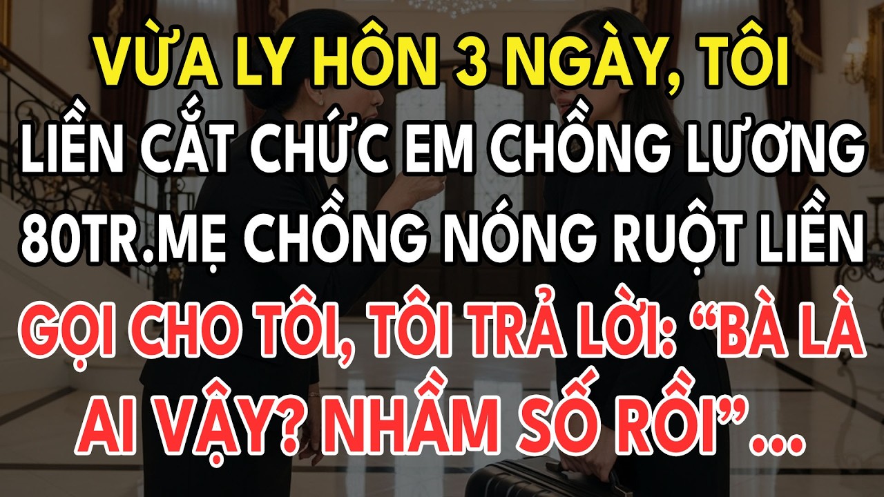 Vừa Mới Ly Hôn 3 Ngày, Tôi Liền Cắt Chức Em Chồng, Mẹ Chồng Gọi Hỏi Tôi Đáp:“Bà Là Ai Vậy?Nhầm Số...
