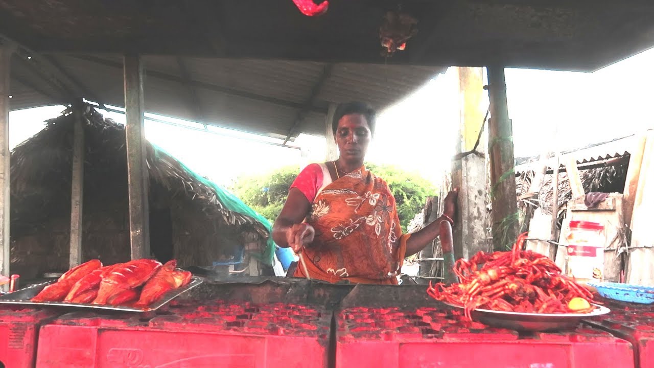 Sea Fish Fry at Koduru Beach, Nellore | Beach side Food | Nellore Street Food