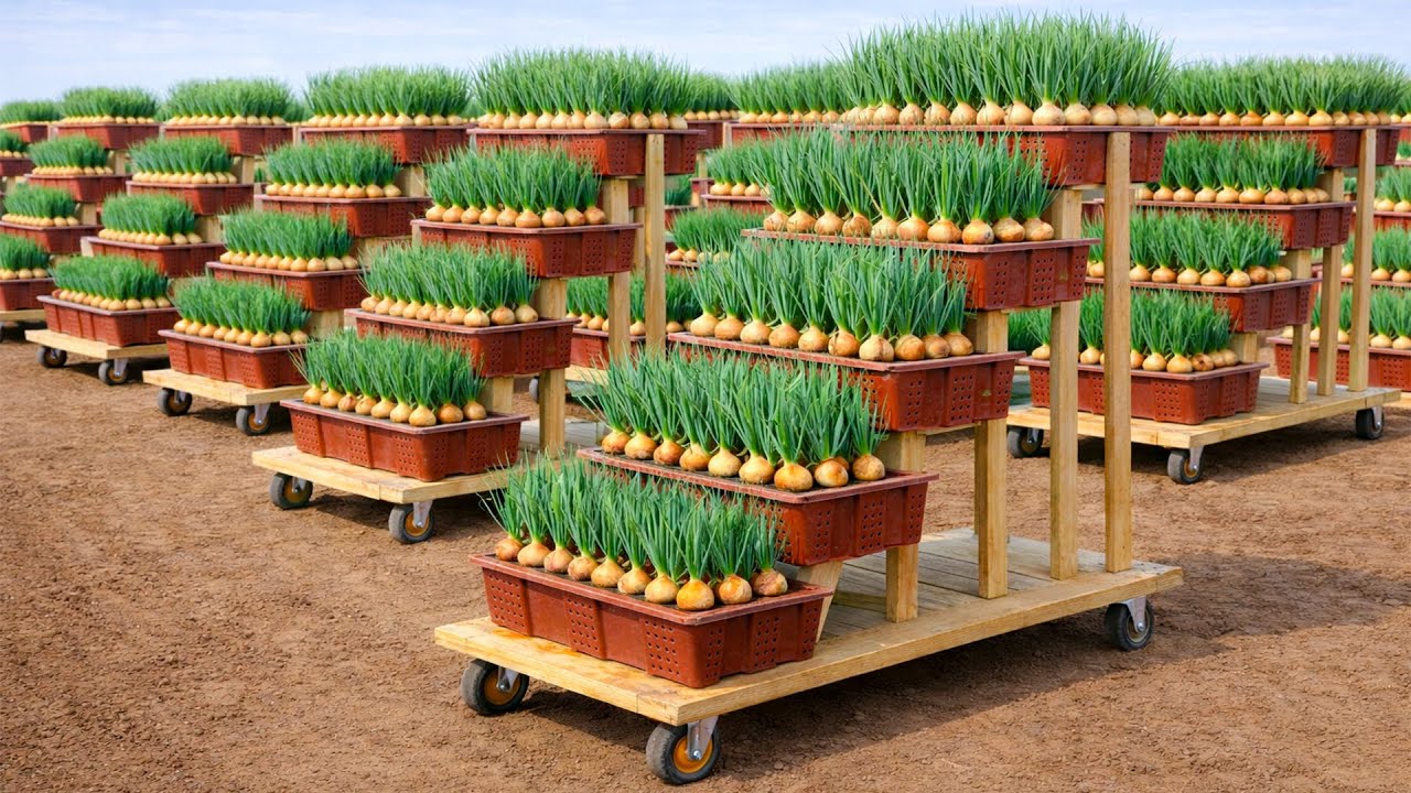 Don’t Throw Away Used Plastic Fruit Crates! A Smart Idea to Grow Green Onions in Small Spaces
