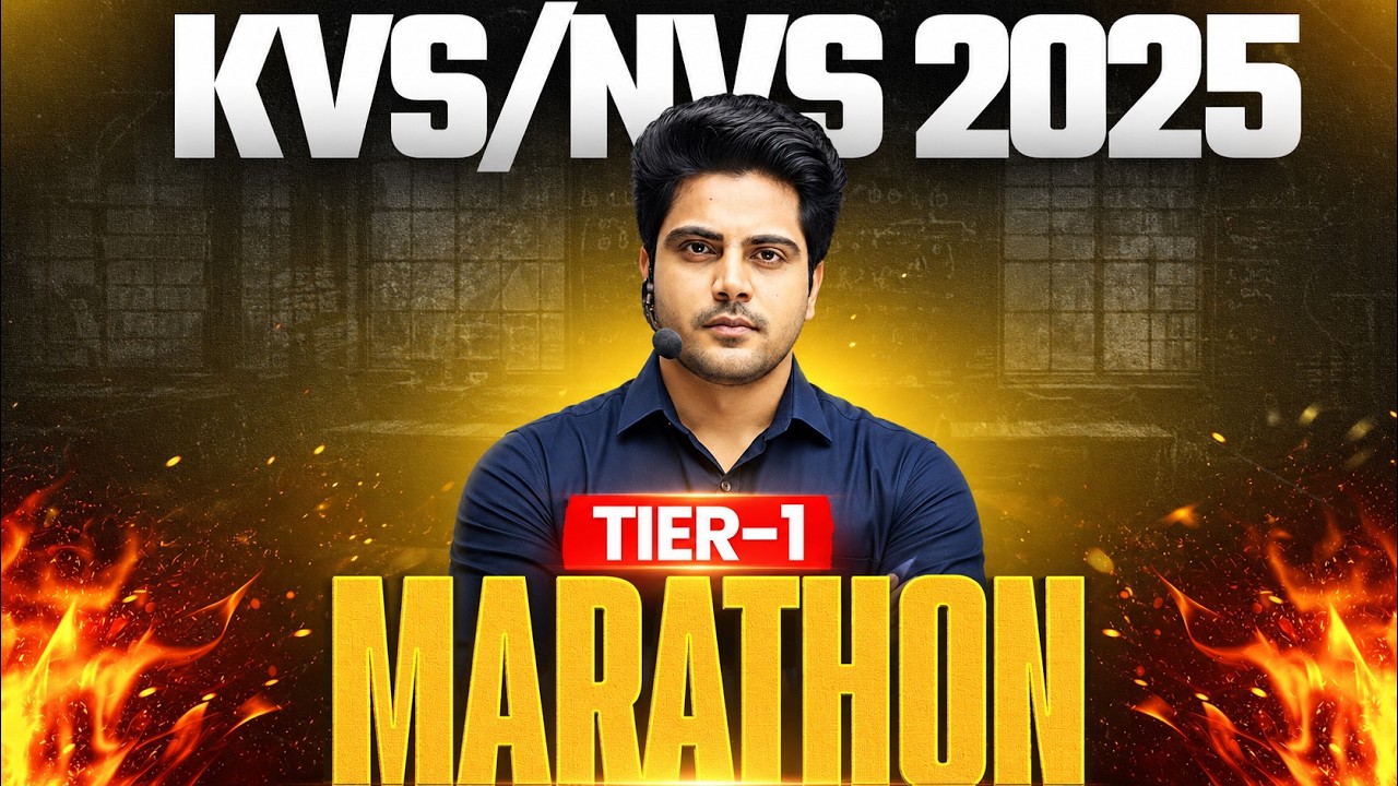 KVS/NVS 2025 Tier 1 Marathon 🔥 by Sachin Academy live 11am