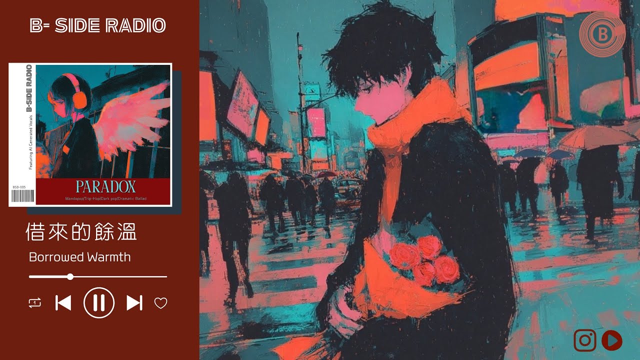 借來的餘溫 (Borrowed Warmth)🫂 ｜華語歌| 「我借你一點餘溫，你還我一道傷痕🥀。」｜催淚情歌 | 歌詞版 MV｜#失戀歌曲#歌曲推薦 #sunoai @Bsideradio724 