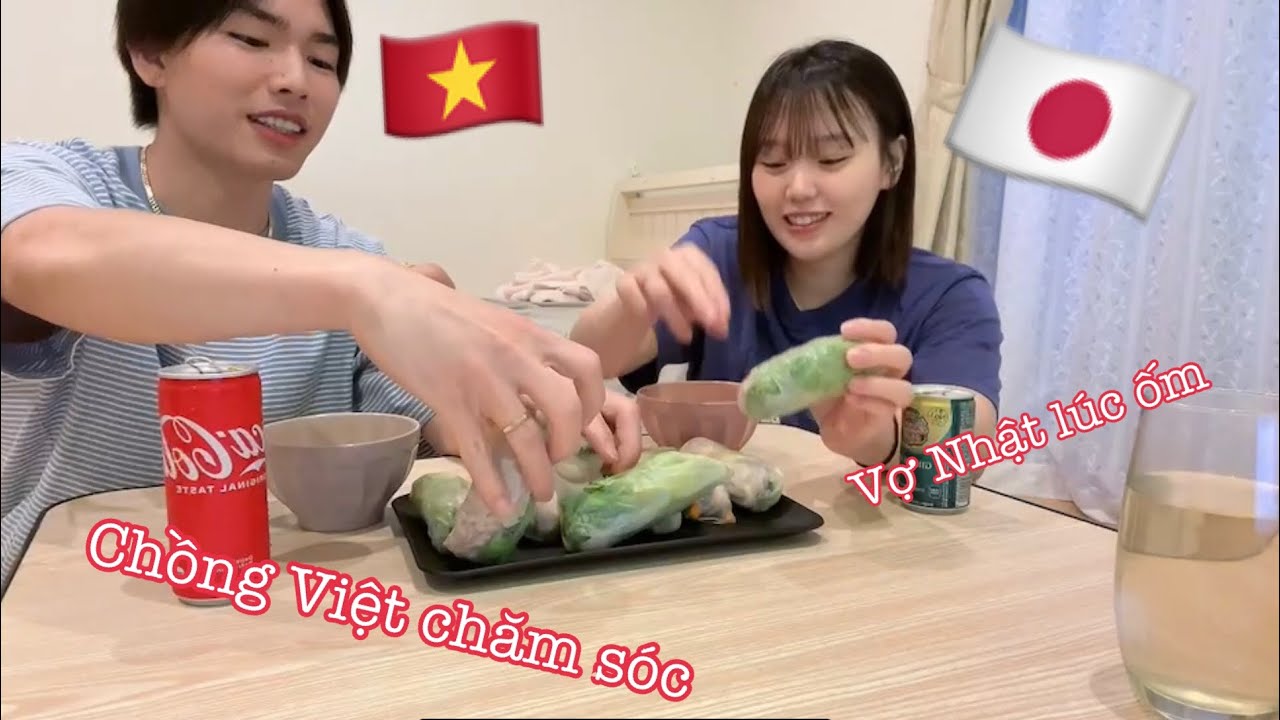 L&agrave;m m&oacute;n vợ Nhật th&iacute;ch nem cuốn |Cặp đ&ocirc;i Việt-Nhật#vonhat#gainhat#国際結婚