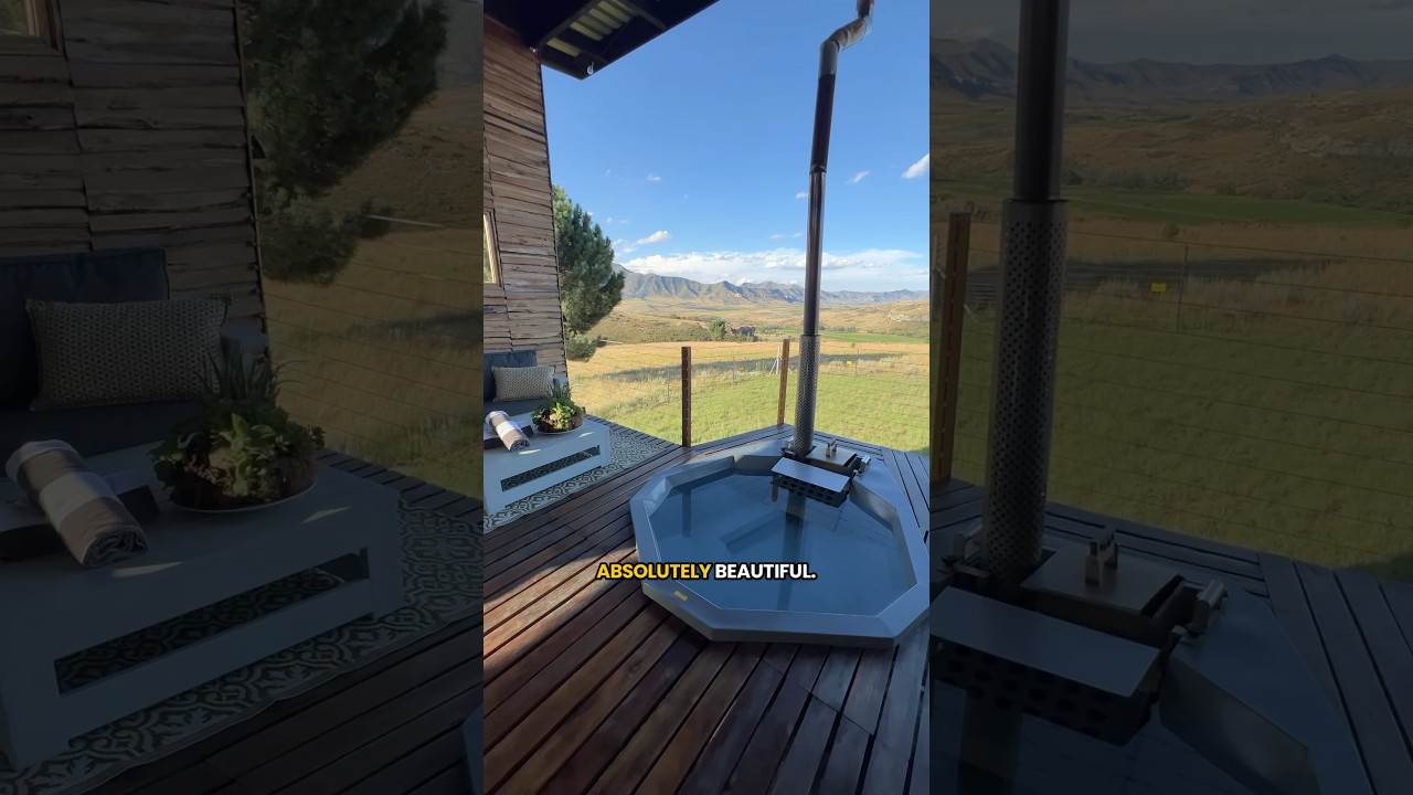My type of escape😍 📍Solitude Clarence, Free State🇿🇦 #tinyhouse #logcabin #mountains #southafrica