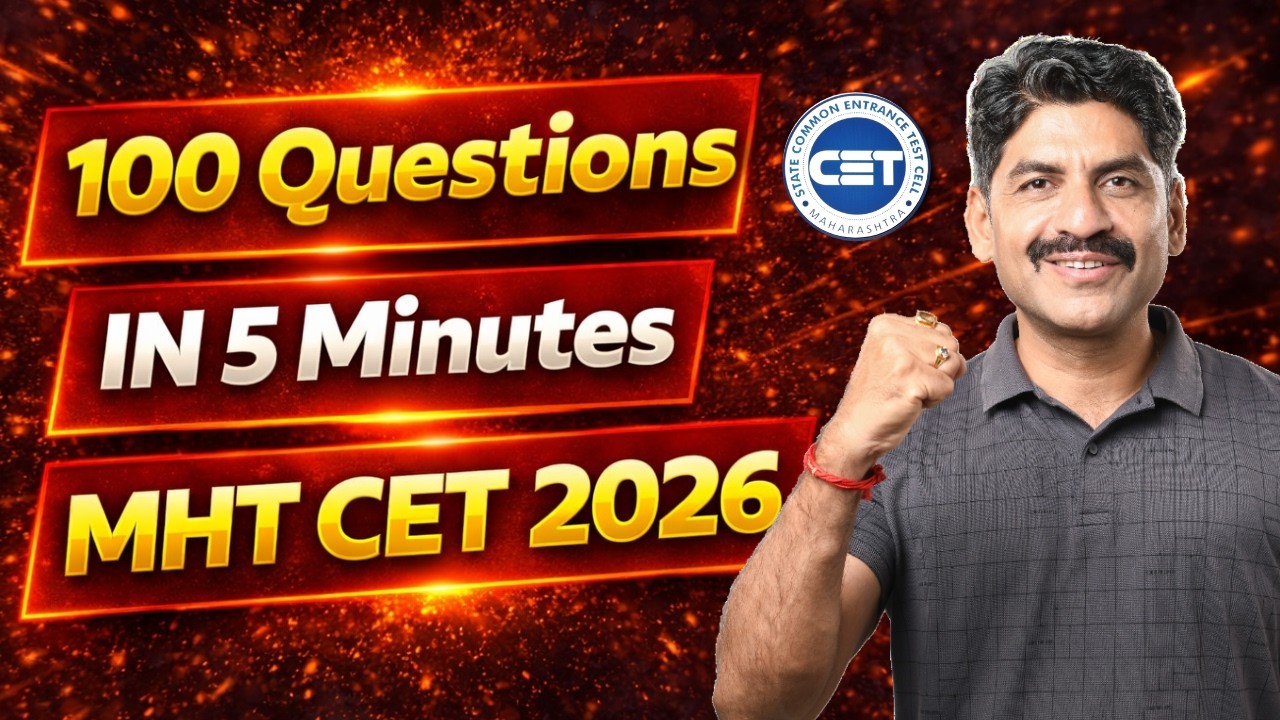 100 Questions In Five Minutes | Chemistry MHT CET 2026 | Sahyadri Tutorials | Mahesh Sir