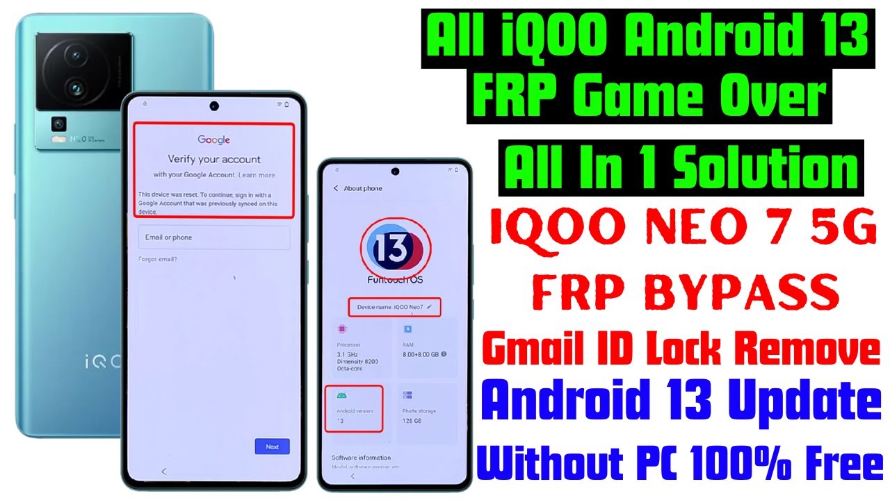 IQOO Neo 7 5g Frp Bypass ✅ New Security Android 13 Update ⚡ All IQOO Frp Bypass Android 13 Update