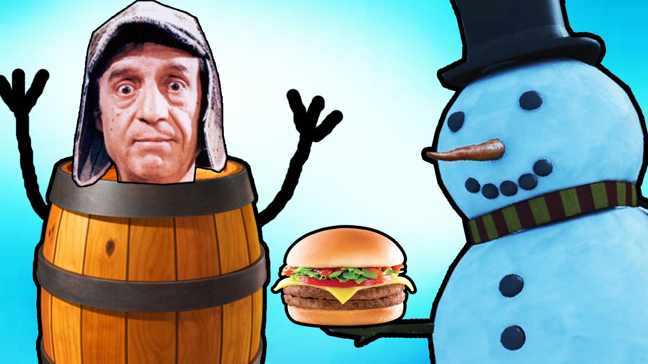 Gmod BARRIL do CHAVES, Momentos Engraçados, Vidente, Boneco de Neve (Garry's Mod Prop Hunt)
