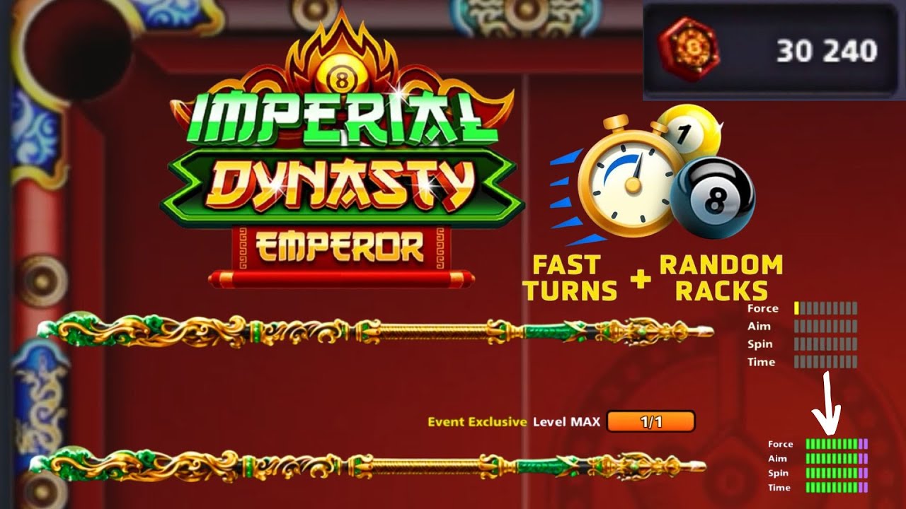 🔥 8 Ball Pool - Imperial Dynasty Cue Level 1 to Max Upgrade! 🤑