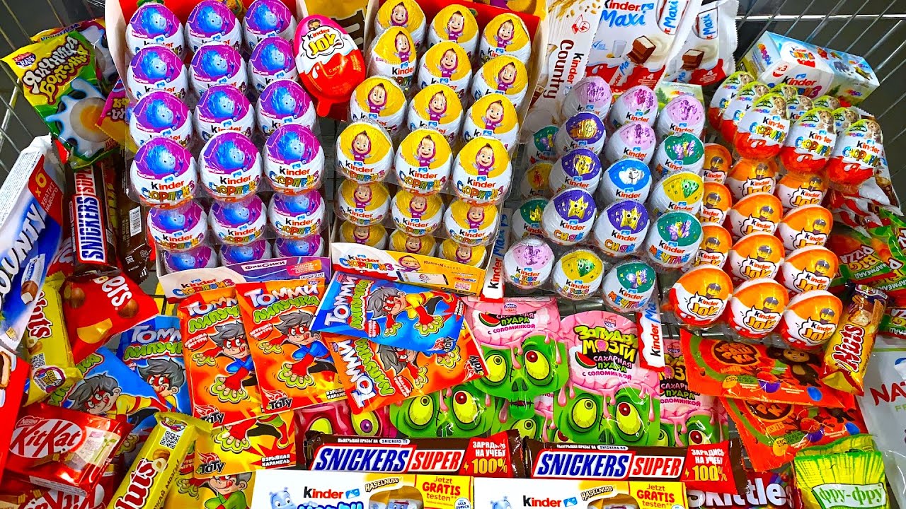 Конфеты и Сладости 😍 Мега Шоппинг! Kinder Eggs Maxi,Mamba, Chocolate,Cookies.Shopping a lot of candy