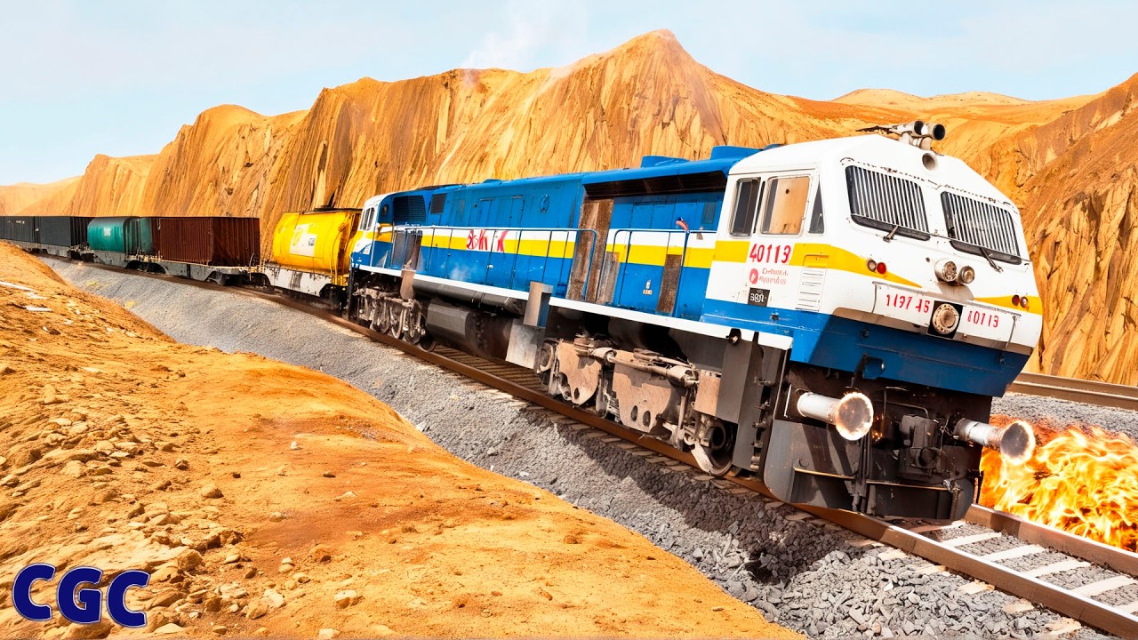 BeamNG Drive Diesel Train Crashes #7
