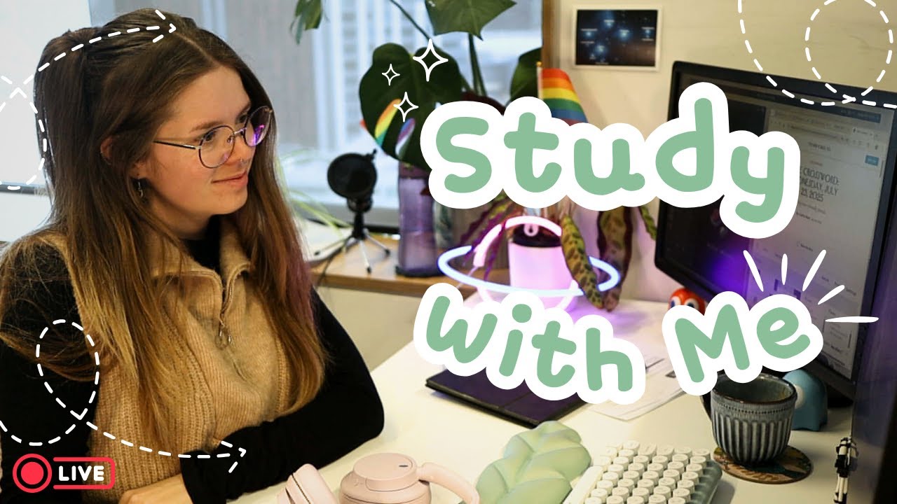 Study With Me Live | 7 hours | Pomodoro 50/10 | Physics PhD with ADHD | rain/lofi | Puzzle Breaks