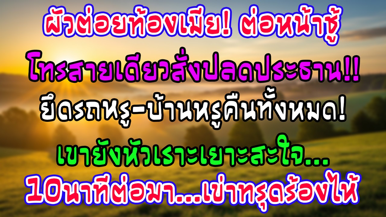 ผัวต่อยท้องเมียต่อหน้าชู้ ฉันโทรสั่งปลดประธานยึดบ้านรถทันที เขาหัวเราะเยาะ อีก10นาทีต่อมา...