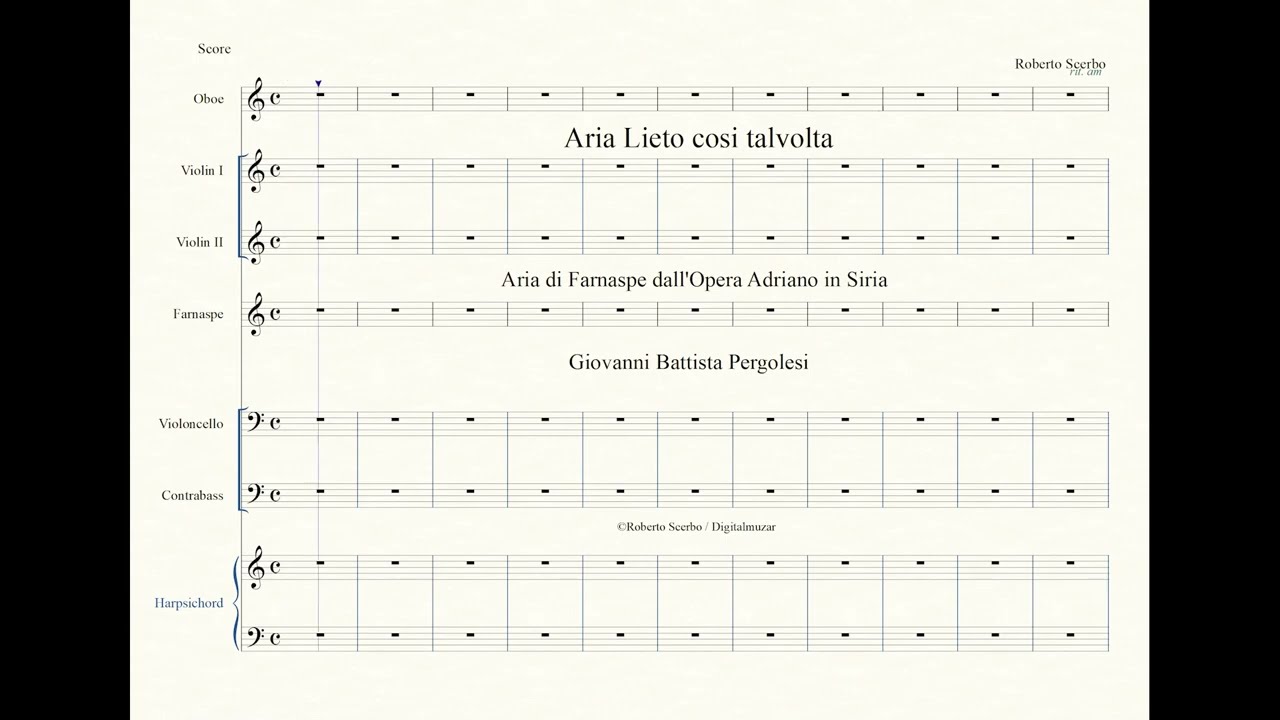 Aria Lieto cosí talvolta -  Farnaspe -  Opera Adriano in Siria -  OV -  GB Pergolesi