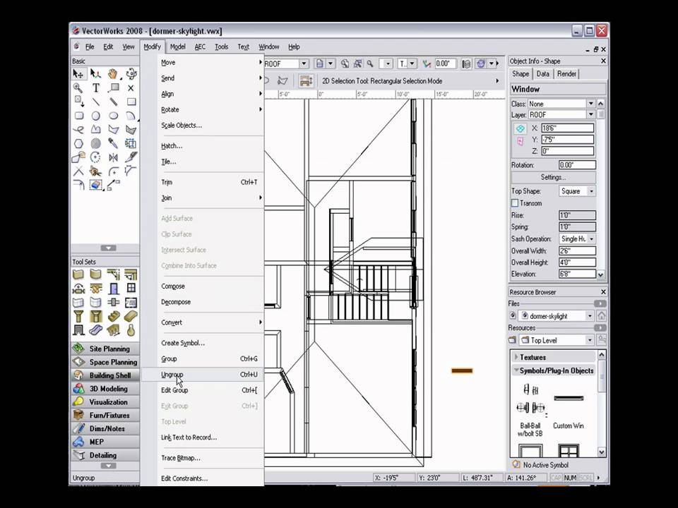 Dormers and Skylights in Vectorworks