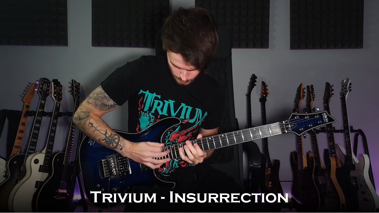 Trivium - Insurrection (Guitar Cover + All Solos / One Take)