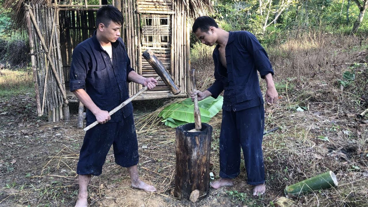 Survival Skills - Making Rice Mortar