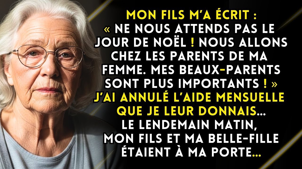 Mon fils a écrit « Ne nous attends pas à Noël. On va aux parents de ma femme. Ils sont importants »