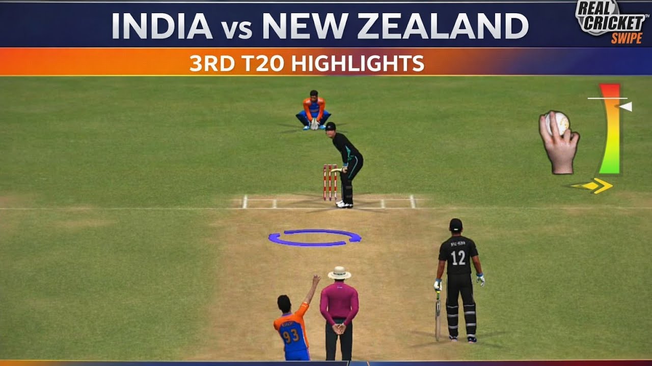 India Vs New Zealand 3rd T20 Real Cricketswipe Gameplay Mobile 📱 