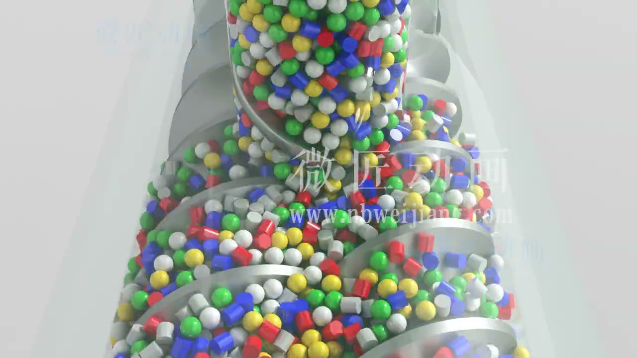挤出机双螺杆物料混合动画3D animation of extruder twin-screw Mixed melting|twin-screw extruder,Extruder animation