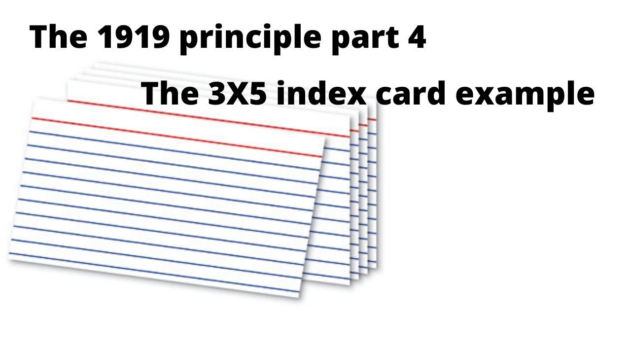 The 3X5 index card example