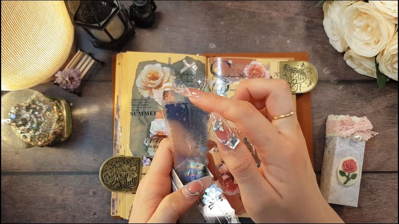 종이 소리 ASMR | 빈티지 감성 다꾸 | Paper sounds ASMR | 꽃들속에서🌹🌻🪻🌷#scrapbooking #journal #mindfuljournaling 