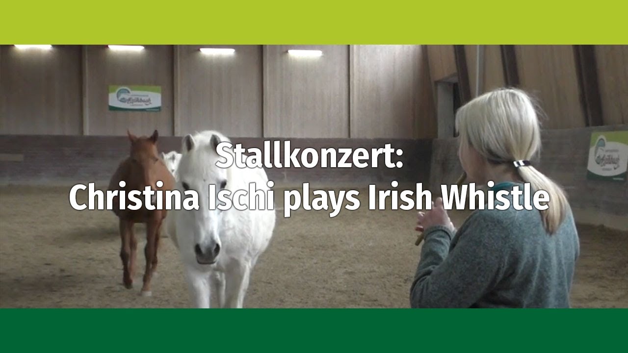 Christina Ischi plays Irish Whistle to our horses - flyingfingers.ch