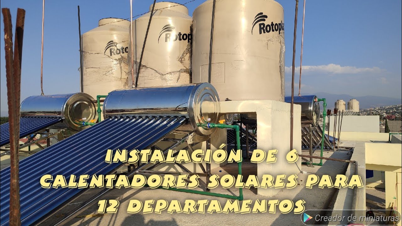 instalaci&oacute;n de 6 calentadores en paralelo para 12 departamentos