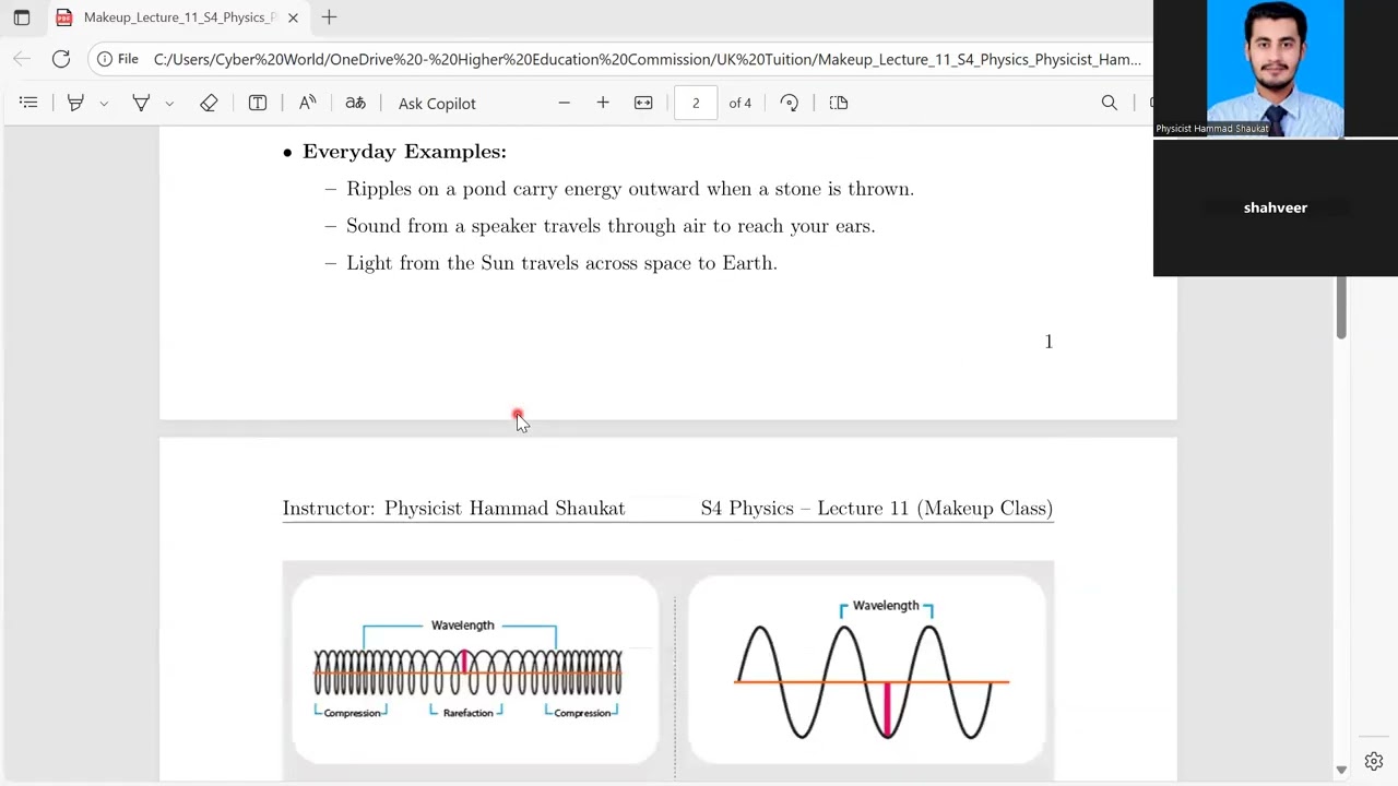S4 Physics—Lecture 11: Wave Basics || Physicist Hammad Shaukat