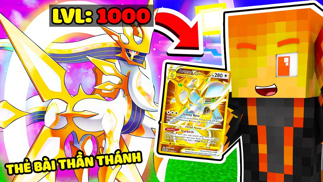 JACKVN SỞ HỮU THẺ BÀI POKEMON THẦN THÁNH CẤP 1000 TRONG MINECRAFT*THẺ BÀI ARCEUS, DIALGA, GIRATINA