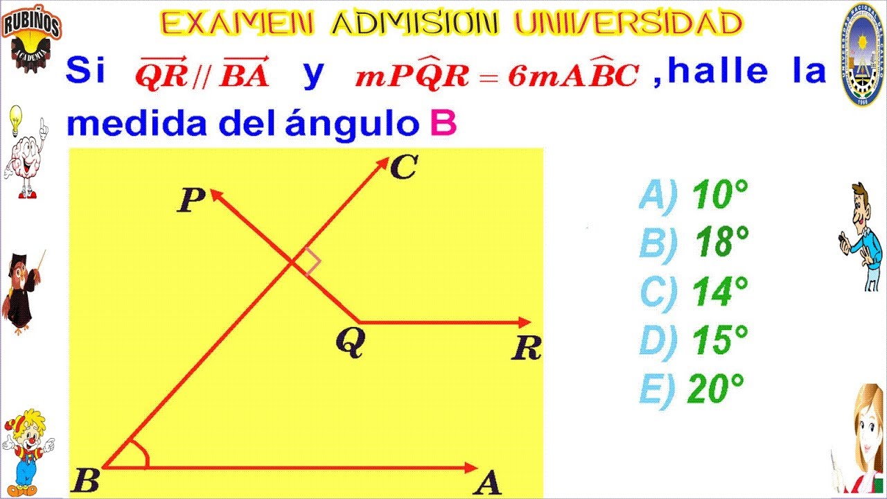 Examen Admisión a la Universidad CALLAO Ángulos entre Paralelas y una Secante Solucionario UNAC