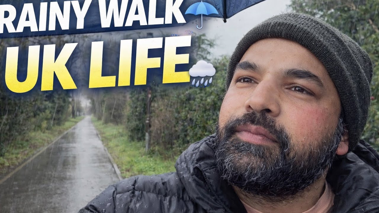 Rainy Walk Vlog in UK 🌧️ | Real Life Without Car