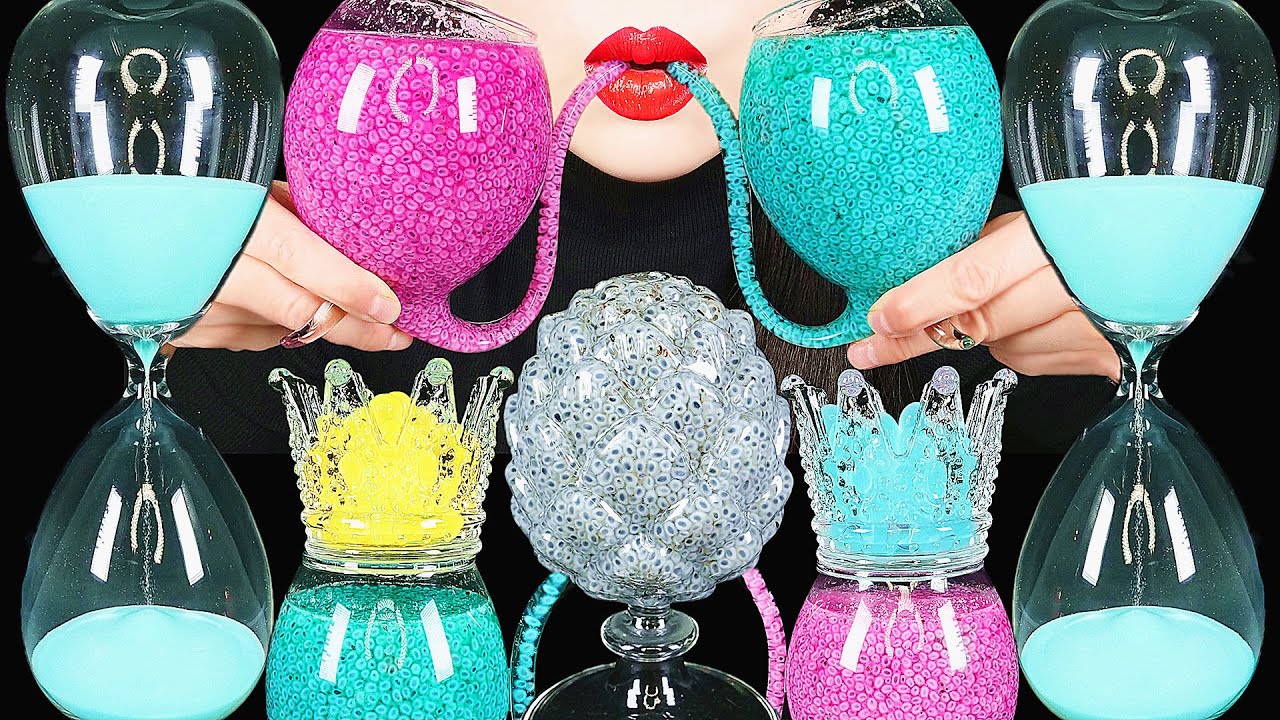ASMR DRINKING SOUNDS 신기한 물 먹방 WATER DRINK MUKBANG, COLOURFUL DRINKS ABBEY ASMR
