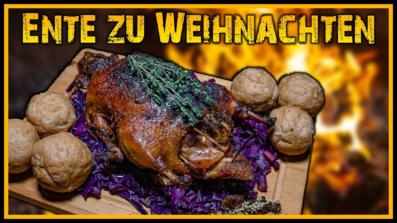 Ente im Wald auf Lagerfeuer kochen - Weihnachten Outdoor Bushcraft Deutschland