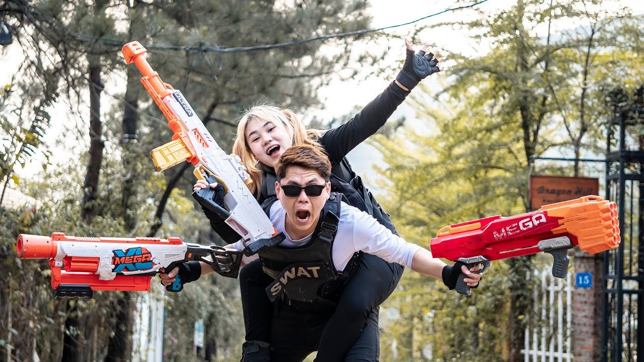 LTT Nerf War : The Expendables SEAL X Warriors Nerf Guns Fight Crime Group Dr Lee Fierce Arena