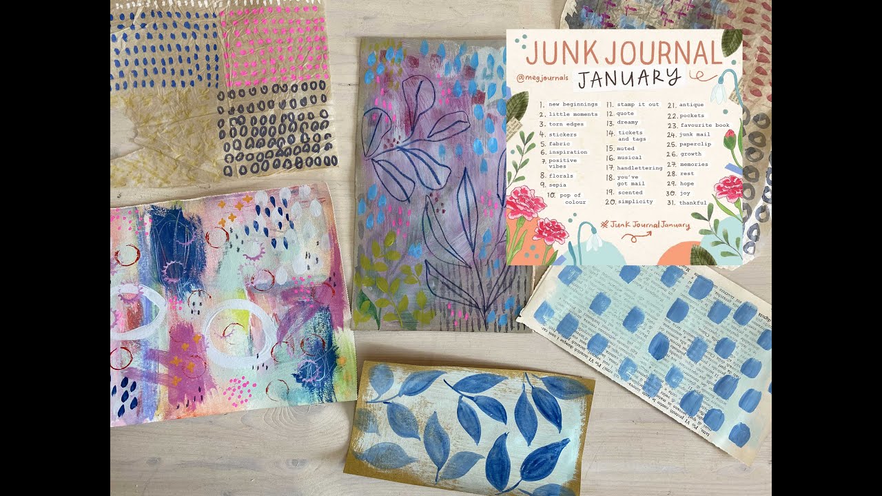 Journal with me | #junkjournaljanuary collaboration | mark making for journals