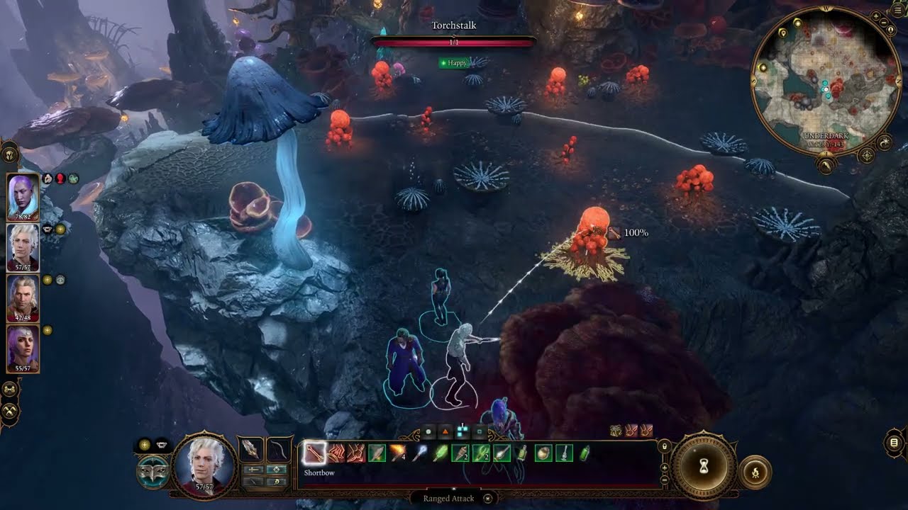 Timmask mushrooms and torchstalk (Baldur's Gate 3 - Underdark)