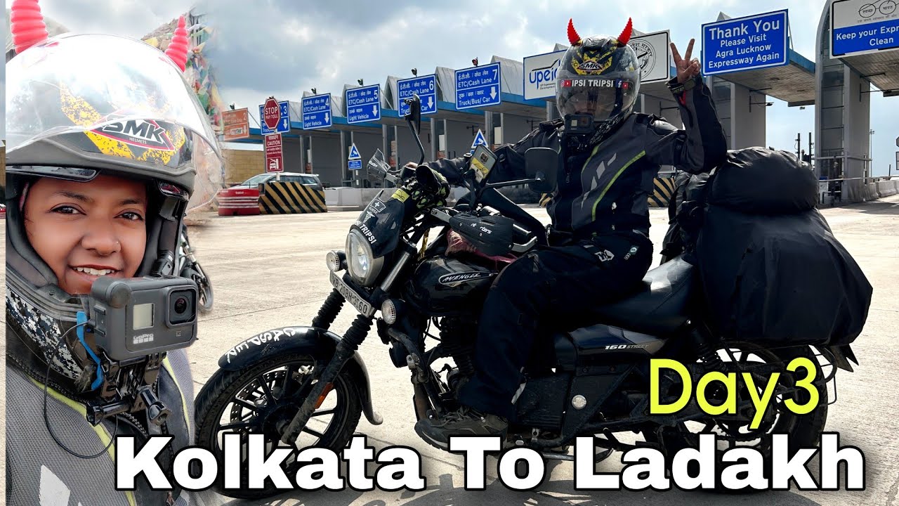 3⃣top speed avenger 160, Kolkata to Ladakh , via Agra lucknow expressway, yamuna expressway, day 3