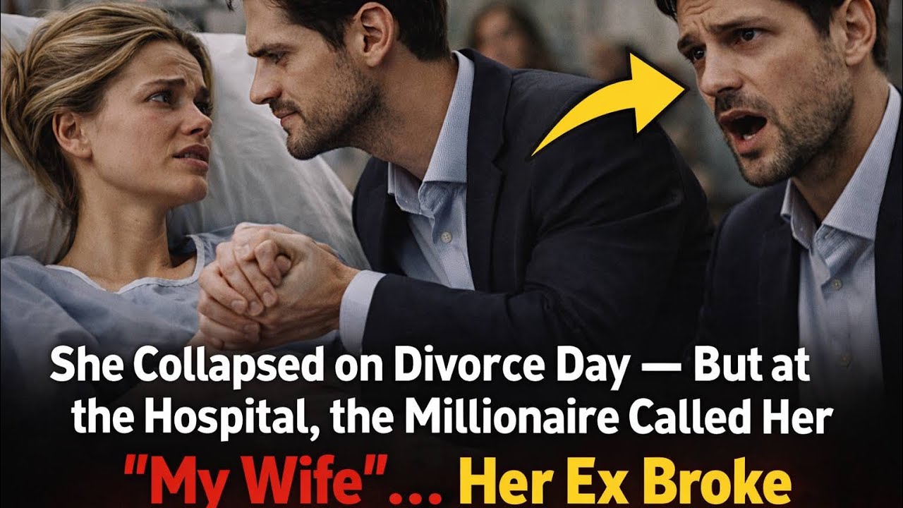 She Collapsed on Divorce Day — But at the Hospital, the Millionaire Called Her “My Wife”… Her Ex 