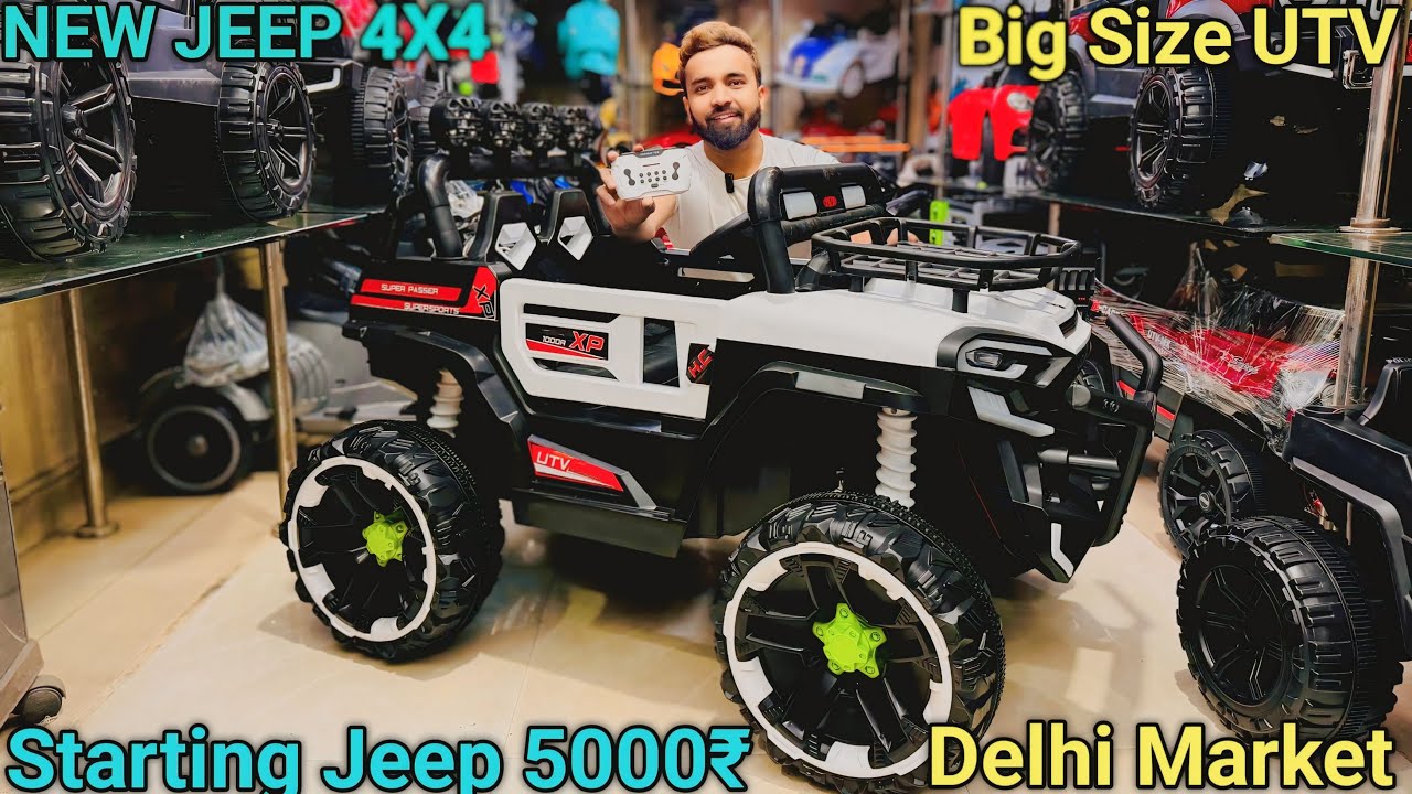 UTV JEEP 4X4🔥 Big Size Battery Operated remote control ￼Baby Toy Rideon Jeep Cycle market,Delhi Shop