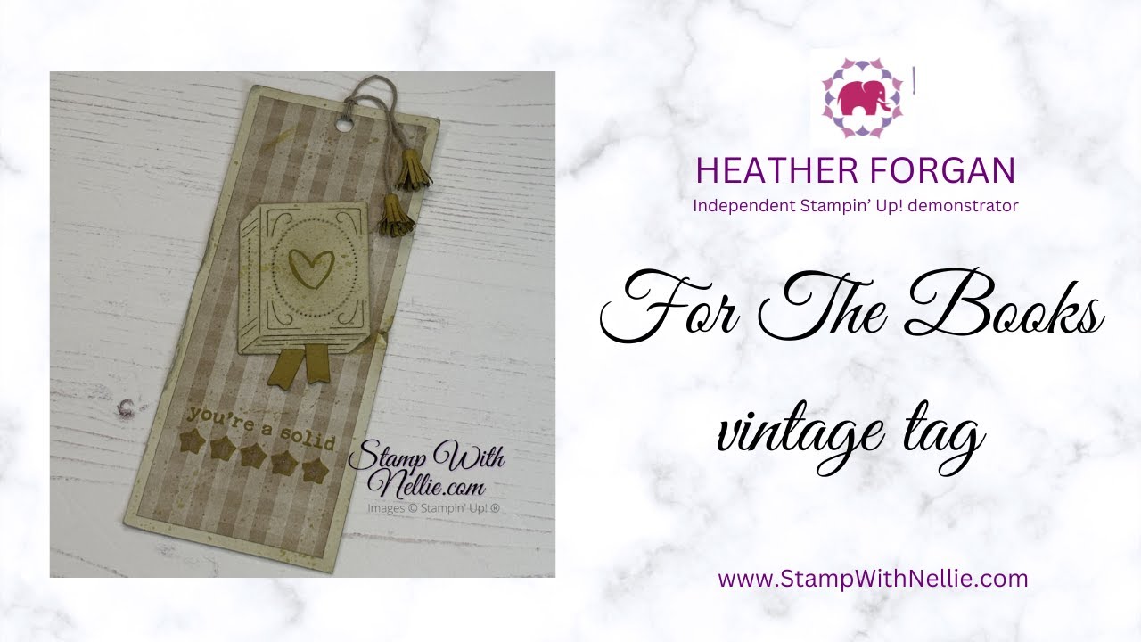 How to make a vintage tag with Stampin' Up! For The Books stamp & dies bundle